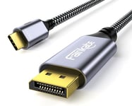 fairikabe USB C to DisplayPort 1.4 Cable 6FT, [8K@60Hz. 4k@144Hz 120Hz 60Hz, 2K@240Hz], Thunderbolt 3 Compatible for MacBook Pro M1 M2, Mac Studio, Mac Mini, XPS to Display Port Monitor