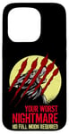 iPhone 15 Pro Bloody Scratches Nightmare Full Moon Howling Wolf Werewolf Case