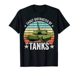 Easily Distracted By Tanks Funny M1A1 Abrams T-Shirt