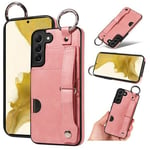 Samsung Galaxy S22+      Hand Strap PU Card Case    Pink