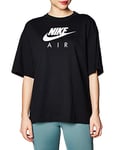 Nike Women's W NSW AIR TOP SS BF Shirt, Negro, X-Large Black