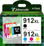 912Xl Cartouches D'Encre Hp 912Xl 912 Xl Compatible Pour Hp Officejet 812 814 815 817 81 Hp Officejet Pro 82 822 823 824 825 Noir Jaune Cyan Magenta 4-Pack