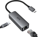 Adaptateur USB C vers Ethernet avec Port de Charge 100W, Ethernet 1Gbit/s vers USB C Adaptateur réseau LAN Gigabit RJ45 avec Alimentation, Adaptateur Ethernet pour Laptop MacBook Pro/Air XPS.[G1605]