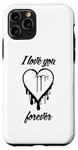 Coque pour iPhone 11 Pro I LOVE YOU FOREVER – Cœur graffiti