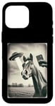 Coque pour iPhone 16 Pro Max Alien Horse UFO Meme Funny Cowboy Cowgirl Weird