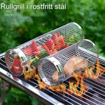 BBQ bur bärbar rund grillkorg utomhus BBQ rökbur, 2 st