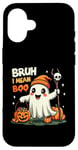 Coque pour iPhone 16 Drôle d'Halloween bruh fantôme boo crâne citrouille hommes garçons enfants