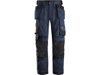 Snickers Workwear 6251 Allroundwork Stretch Arbejdsbuks+ Med Loose Fit Og Hylsterlommer, Navy/Sort, Størrelse 56