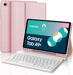 Clavier Samsung Tab A9 Plus 11"" 2023, Azerty Français Étui Clavier Magnétique Bluetooth Sans Fil Etui Housse Pour Samsung Tab A9 Plus (Sm-X210/X216/X218), Rose