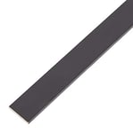 Alberts 489373 Profilé Plat | Aluminium anodisé Noir | 1000 x 20 x 2 mm