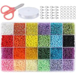 Glasfröpärlor 24 färger små pärlor Kit Armbandspärlor för smyckestillverkning 4MM 5000Pcs