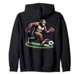 Bigfoot Playing Soccer Ball Funny Soccer Lover Player Sport Zip Hoodie