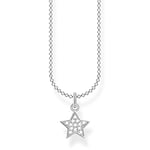 Thomas Sabo Women's 925 Sterling Silver Pave Star Necklace of Length 38-45 cm