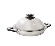 ECOVITAM – Poêle grill Inox 18/10 – Diamètre 28cm – Tous feux – Thermomètre intégré – Fabriqué en Italie