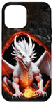 Coque pour iPhone 15 Plus Dragon blanc ardent déchaîné : puissance majestueuse