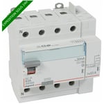 Interrupteur différentiel DX³-ID arrivée haut à vis et départ haut automatique - 4P 400V 63A typeF 30mA - 5 modules réf : 411659 - Legrand