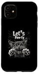 iPhone 11 Let’s Paw-ty Cat Graphic Fun Party Cat Design for Pet Lovers Case