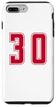 iPhone 7 Plus/8 Plus Red Number 30 Team Junior Sports Numbered Uniform Case