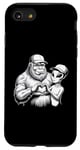 Coque pour iPhone SE (2020) / 7 / 8 Funny Cryptid Bigfoot Alien Love Valentine Monster Femme Homme