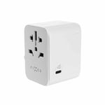 FIXED Travel Adapter EU/UK/USA/AUS USB-A/USB-C 30W White