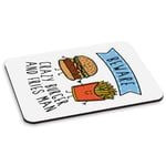 Beware Crazy Burger And Fries Man PC Computer Mouse Mat Pad Funny Food Chips