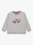 Trotters Baby Cotton Blend Herbie Applique Sweatshirt, Grey Marl