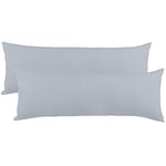 aqua-textil Classic Line Housse de Coussin Lot de 2 Fermeture Éclair Coton 40 x 200 cm Gris Argent