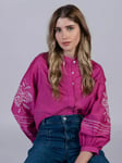 Cape Cove Rosehip Embroidered Shirt, Dark Pink