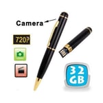 Stylo Bille Caméra Espion HD Microphone Appareil Photo Surveillance Noir 32 Go - YONIS