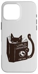 Coque pour iPhone 16 Pro Max World Domination pour chatons : Earth Ruler, lecture amusante sur un chat