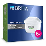 BRITA Cartouche Filtre Eau Robinet MAXTRA PRO Expert anti-tartre - Pack de 6 pour recharge carafe filtrante formule anti-tartre 50% plus puissante vs All-in-1, réduit chlore, particules fines, métaux