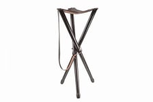 Januel - Siège Trépieds Ance - Pieds Bois - Assise Cuir - Hauteur 90cm - Loisirs Nature Outdoor Camping Chasse Pêche Bushcraft - Marron - avec Bretelle - Solide et Durable Taille Unique