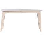 Table à manger extensible scandinave blanc et bois clair L150-200 cm leena - Blanc