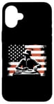 Coque pour iPhone 16 Plus Drapeau américain DJ – Amoureux de la platine Deejay des États-Unis patriotiques