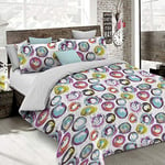 Italian Bed Linen Fantasy Duvet Cover (Made in Italy), cerchi astratti, Double