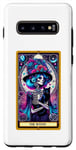 Coque pour Galaxy S10+ Witch Black Cat Tarot Carte Squelette Skelly Magic Spell Wicca
