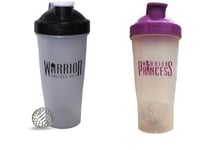 Warrior His & Hers Protein Shakers Bottle 600ml Bcaa Shake Pre Workout Mixer Cup