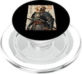 Samurai Dog Warrior Japanese Ukiyo-e Œuvre d'art Chien Samouraï PopSockets PopGrip pour MagSafe