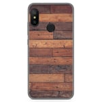 Housse En Gel TPU Pour Xiaomi Redmi 6 Pro / Mi A2 Lite Design Bois 03 Dessins