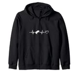 Air Hockey Table Heartbeat Heart Air Hockey Player Zip Hoodie