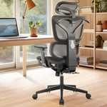 Felixking - Chaise de bureau, chaise de bureau ergonomique à dossier haut, chaise de bureau haute, accoudoirs 3D, support lombaire réglable avec