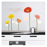 Ambiance Sticker Autocollant Muraux Décoration Adhésifs Tulipes Multicolores Sticker Murale pour Bébé, Chambre d'enfant et Salon - H50 x L70 cm