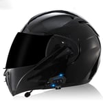 Bluetooth Casques Moto intégrés,Anti-Glare Full Face Modulable Double visières modulaire vélo Casques Motorcross Intercom Casque ECE Homologué F,S