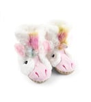 Hatley Animal Slippers, Unisex Kids’ Hi-Top Slippers, White (Unicorn 100), M (24-26 EU)