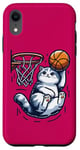 Coque pour iPhone XR Belle idée cadeau design drôle chat qui fait du basketball