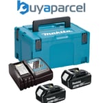 Makita BL1830 18v 2 x 3.0ah Lithium Batteries DC18RC Fast Charger + Makpac Case