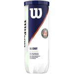 Ulkotennispallot Wilson Roland Garros WRT126400, 3 kpl.