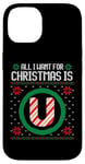 Coque pour iPhone 14 Tout ce que je veux pour Noël, c'est U Candy Cane Funny Ugly Xmas Fun