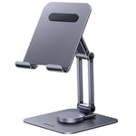 UGREEN iPad Stand Tablet Holder Desk Swivel Rotating Adjustable Foldable Travel Accessory Compatible with iPad Pro 13 2024 12.9 11/Air/Mini,iPhone 16 15,Galaxy Tab A9+ S9,Surface Pro,Portable Monitor