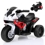 GOPLUS Moto Electrique Enfants BMW 6V, Voiture Electrique Enfants Motos avec 3 Roues,Effets Musicaux et Lumineux, Porteur Enfants,Charge 20KG,pour 1,5-3 Ans(Rouge)